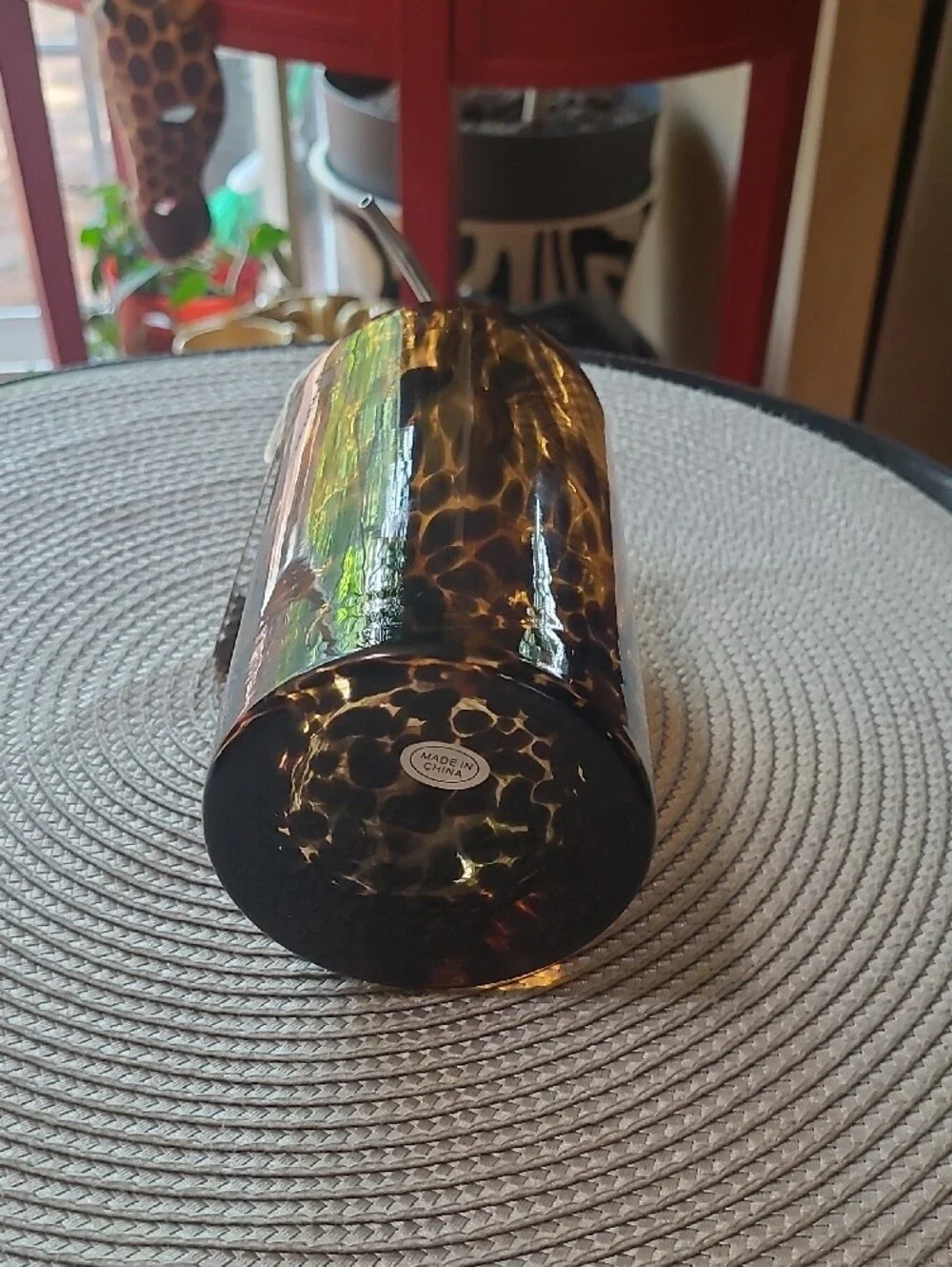 Laura Ashley Animal Print Glass Soap Dispenser
